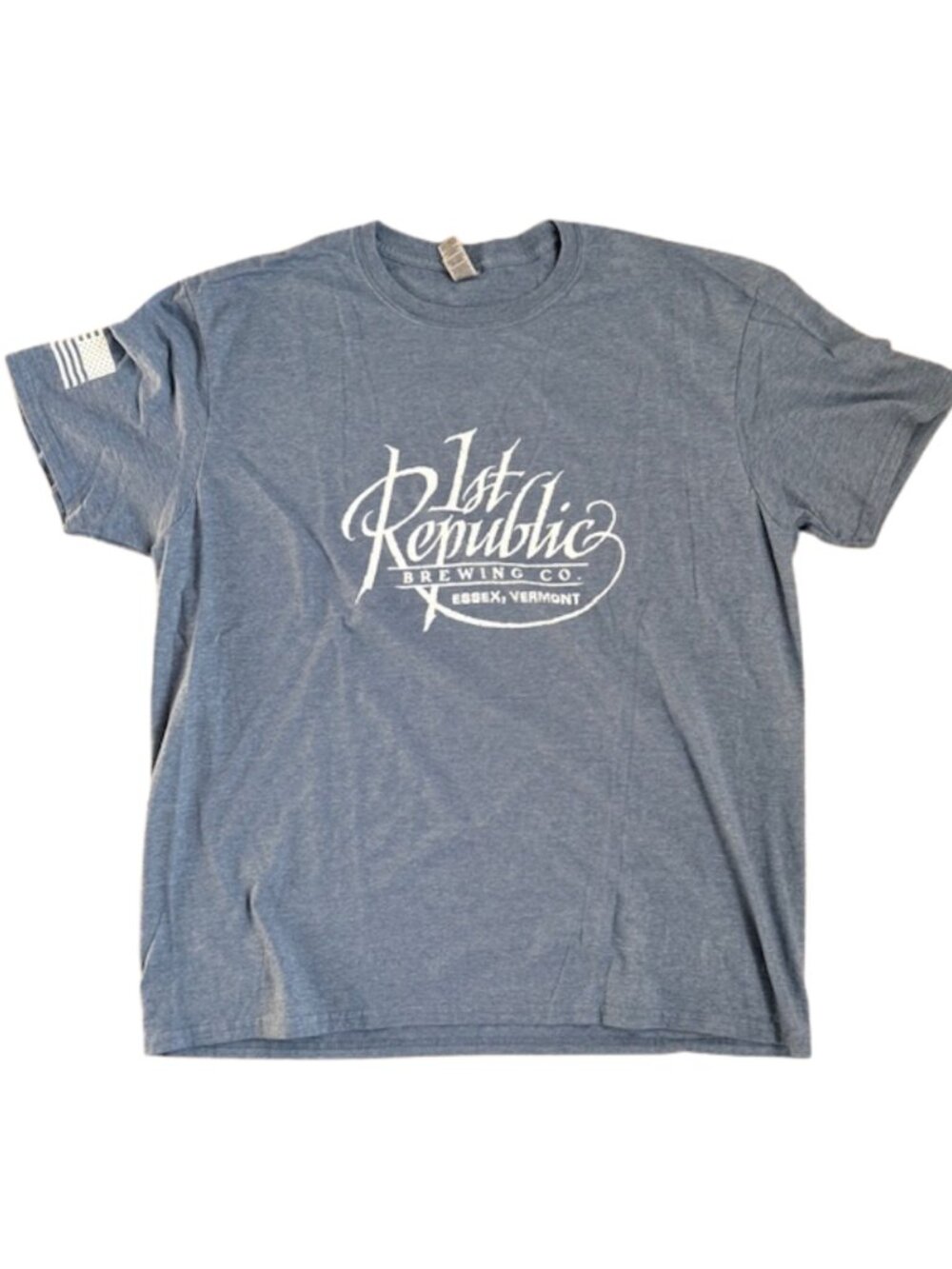 Last Republic Brewing Co. Vermont T-Shirt XL | Essex VT Brewery Tee Blue Graphic